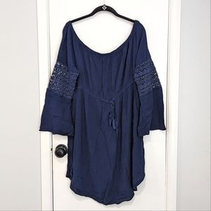 Hint of Blush Navy Maternity Dress